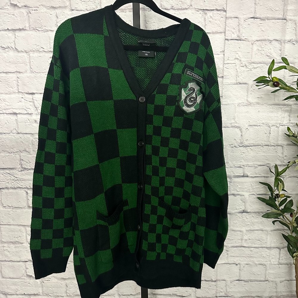 Harry Potter Slytherin Checkered Women's Cardigan